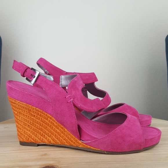 aerosoles lilac plush wedge sandals